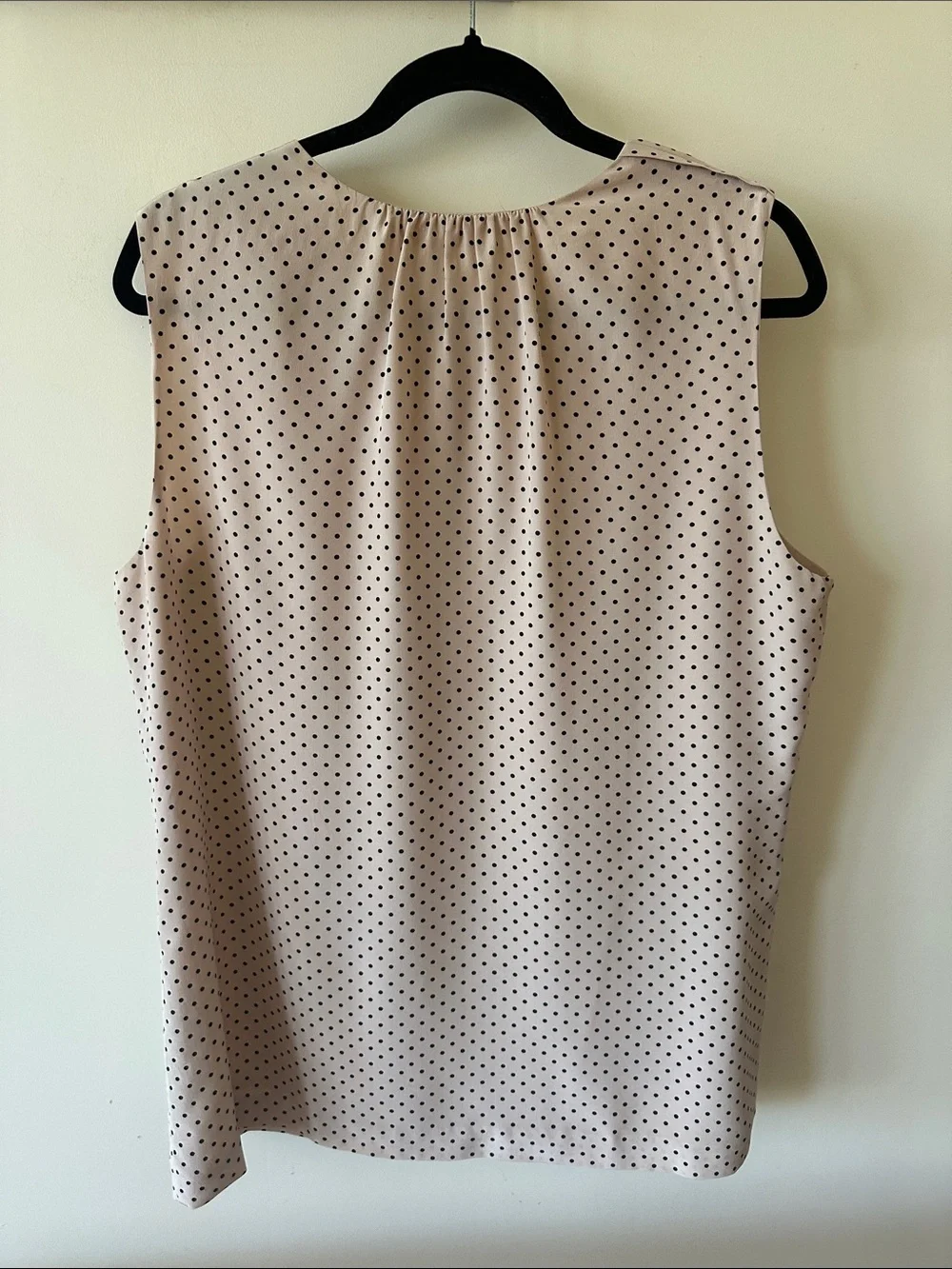 Tory Burch Cream Polka Dot Sleeveless Shell
